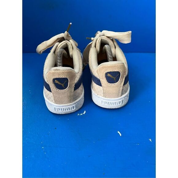 EUC Puma Basket Heart Denim Oatmeal Twilight Blue 36337103 Women Size 9 Shoes - Picture 3 of 6